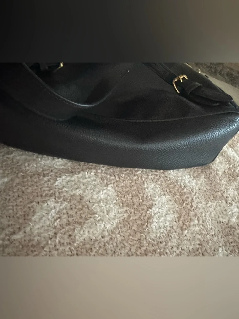 Coach Black Leather Backpack with Gold Accents - Picture 3 of 10